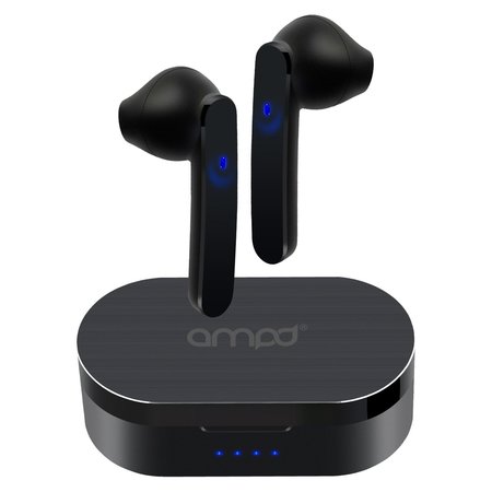 AMPD True Wireless In Ear Headphones with Smart Touch Controls and Charging Pack Black AA-TWS-AURA-BLK